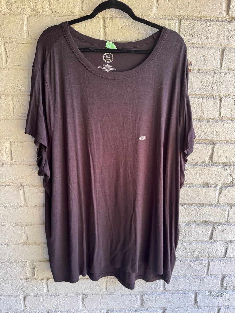 Maurices Relaxed Short Sleeve Tee Black Sz 4X NWOT rayon spandex